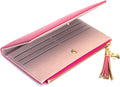 Valentoria Womens Wallet Cute Elegant Long Slim Card Holder Case Minimalist Coin Purse Thin Tassels Zip Clutch Wallets for Girls Ladies L Barbie Pink