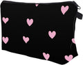 Cute Travel Makeup Bag Cosmetic Bag Small Pouch Gift for Women (Pink Heart)