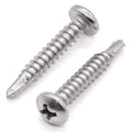 50pcs 2 x 1 Phillips Pan Head Self Drilling Screw, 410 Stainless Steel, Pan Head Quick Self Tapping Screws for Sheet Metal, Wood, Plastic,
