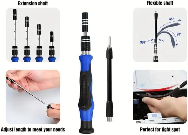 Screwdriver Sets 142-Piece Electronics Precision Screwdriver with 120 Bits Magnetic Repair Tool Kit Compatible For iPhone, MacBook, Computer,