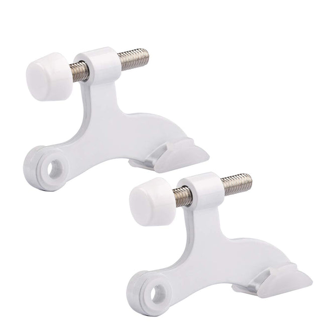 HOMOTEK 2 Pack Hinge Pin White Door Stopper,Adjustable Deluxe Heavy Duty Door St