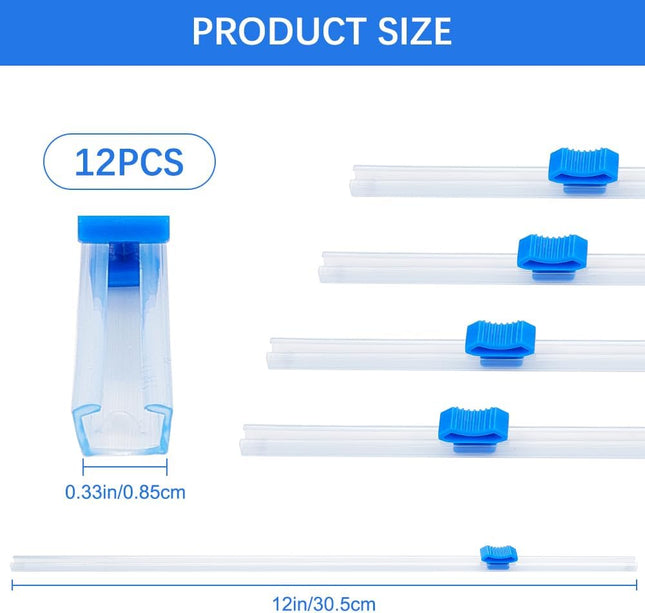 CRASPIRE 12Pcs Plastic Wrap Slide Cutter 12" Self Adhesive Two Way Cling Film Wr