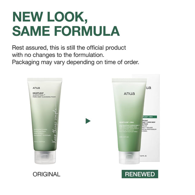 ANUA Heartleaf Quercetinol Pore Deep Cleansing Foam, Facial Cleanser, for Double Cleansing, BHA, Hyaluronic Acid, Glycer