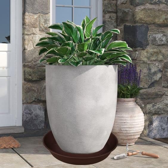 2 Pack of 26 inch Plant Saucer Round, 4.2" Depth Tray, Large Deep Plant Saucers for Pots, Heavy Duty Plastic Flower Plant Water Trays for Indoors