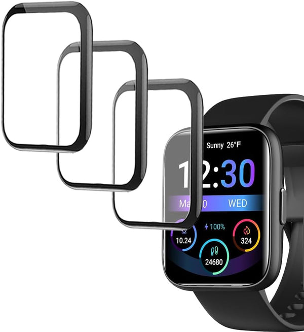 3D Smart Watch Screen Protectors Compatible with Jeejtek OYV TGW101 1.83Ã¢ÂÂ, and Faweio IDW26 1.83Ã¢ÂÂ, 3 Piece, Full Coverage