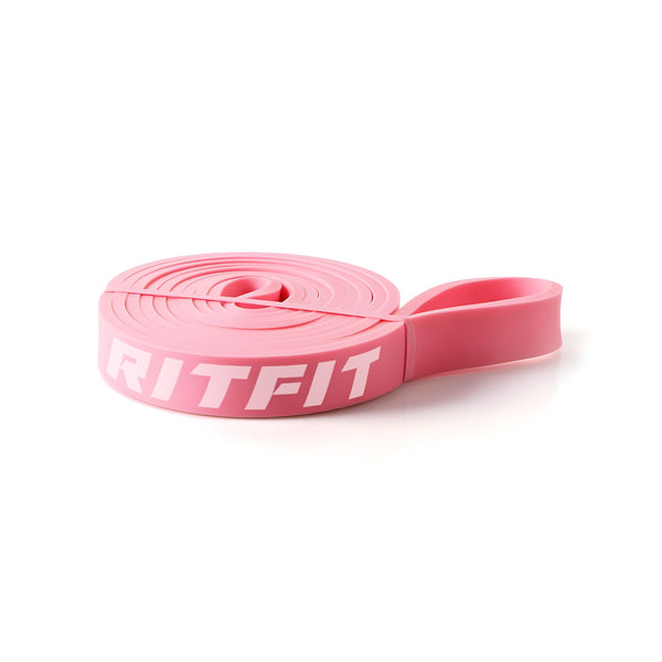 RitFit Pull Up Assist Band in Natural Latex for Stretching and Mobility Pink