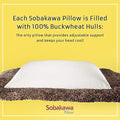 Sobakawa Traditional Buckwheat Standard Size Pillow Organic Cotton with Natural Technology for Cool Sleep, Neck Support for Back and Side Sleepers