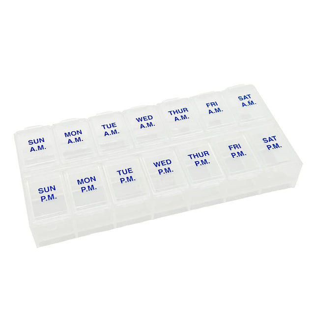 Ezy Dose Weekly 7-Day AM/PM Pill Organizer, Vitamin Case and Medicine Box, Mediu