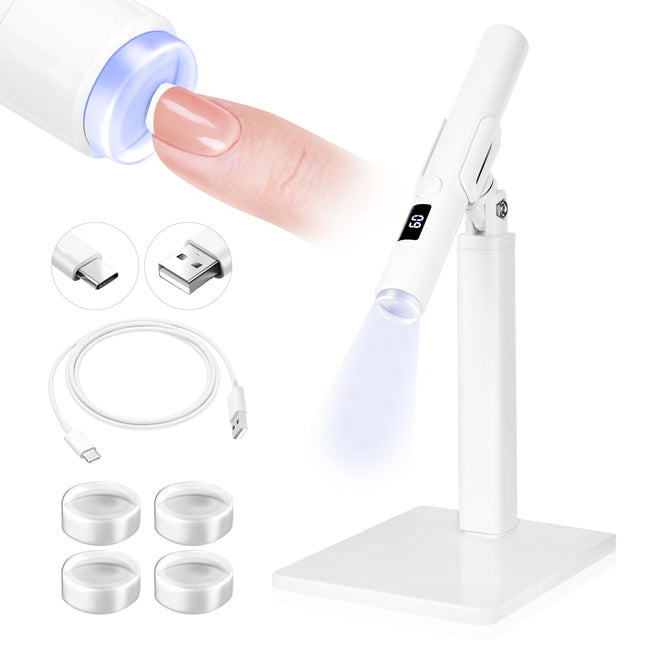 SAVILAND Mini U V Light for Nails - Cordless Handheld U V Lamp with Portable Stand, Handsfree LED Gel Nail Lamp Portable