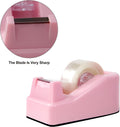 1Pcs Desktop Tape Dispenser Adhesive Roll Holder with Weighted Nonskid Base, Pink (Tape not Included) 1 Pack Pink