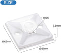 XHF 100 PCS 3/4" White Self Adhesive Cable Zip Tie Mounts Wire Cable Clips Holders Management Anchors Organizer Holders Squares(HS-101S)