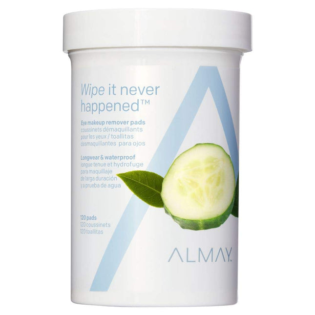 Almay Longwear & Waterproof Eye Makeup Remover Pads with Aloe, Hypoallergenic, Cruelty Free, -Fragrance Free, Dermatolog