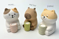 Stone Diffuser Tea-Drinking Animals [ Designed in Japan] Non Electric Passive Diffuser for Essential Oil and Aromatherapy (Ceramic/Clay)