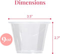Prestee 200-Pack - 9Oz Clear Plastic Cups - Durable Disposable Plastic Wine Glasses for Party, Weddings, and Catering - Small Drinking Glasses for