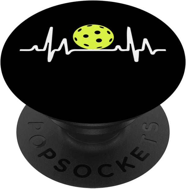 Heartbeat Pickleball Gift for Men Women Kids Teen Boys Girls Popsockets Standard Popgrip