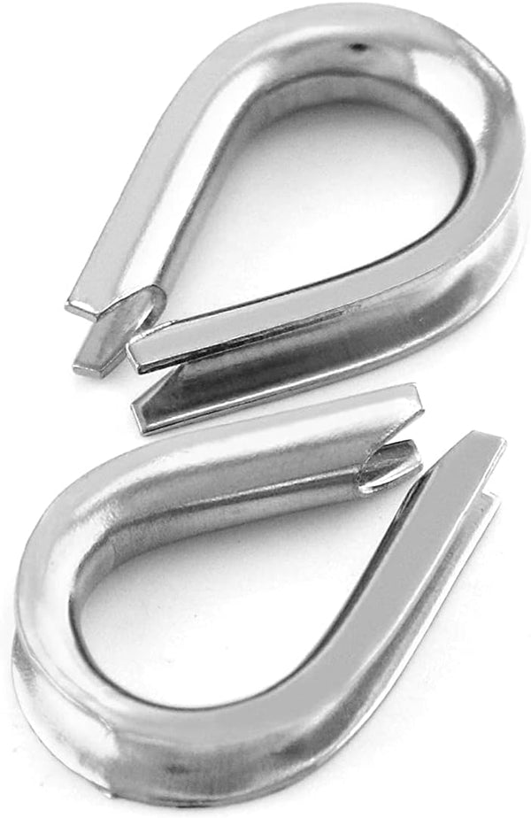 YAMASO 50Pcs 1/8" M3 Stainless Steel Thimble for Diameter Wire Rope Cable Thimbles Rigging