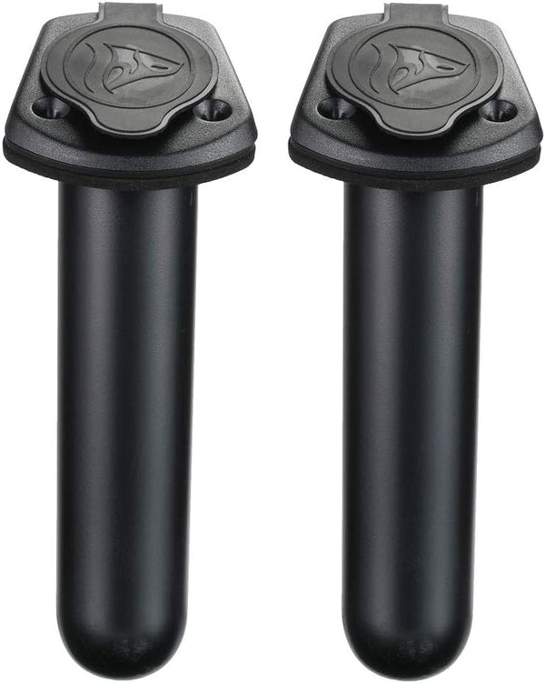 2 Pack Kayak Deck Flush Mount Fishing Rod Holders and Cap Cover for Boat, Canoe and Tackle Accessory Tool