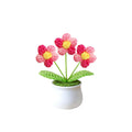 Cute Crochet Flowers for Mom,Handmade Knitted DIY Décor for Car Office Desk & Home Décor,Valentines Birthday Gifts for Women and Coworkers,