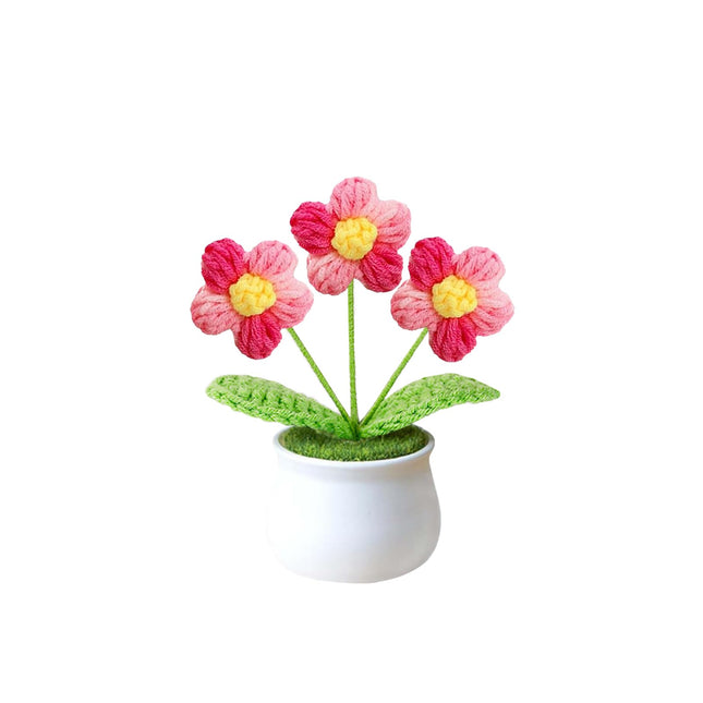 Cute Crochet Flowers for Mom,Handmade Knitted DIY Décor for Car Office Desk & Ho