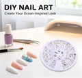 120Pcs/Pack Sliver Nail Art Decorations Mini Ocean Accessories Nail Art Rhinestones Silver Shell Conch Nail Charms Manicure Decor DIY Nail