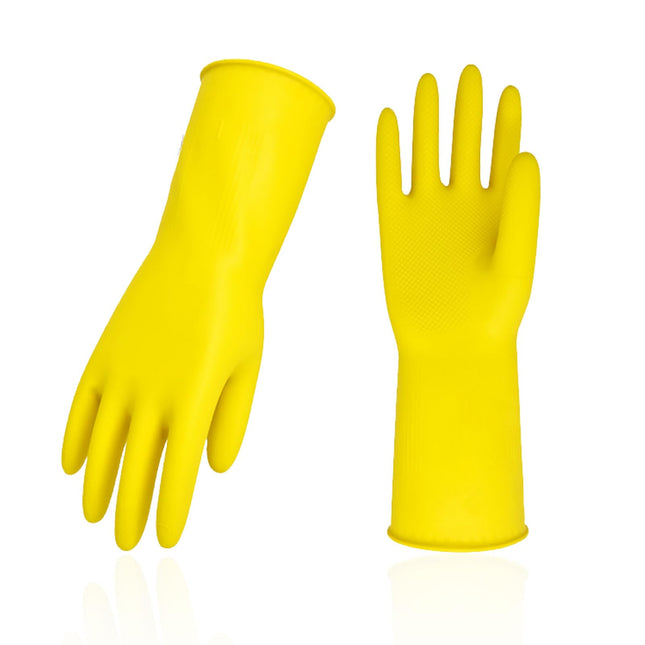 Vgo... 1-Pair Reusable Household Gloves, Rubber Dishwashing Gloves, Extra Thickn