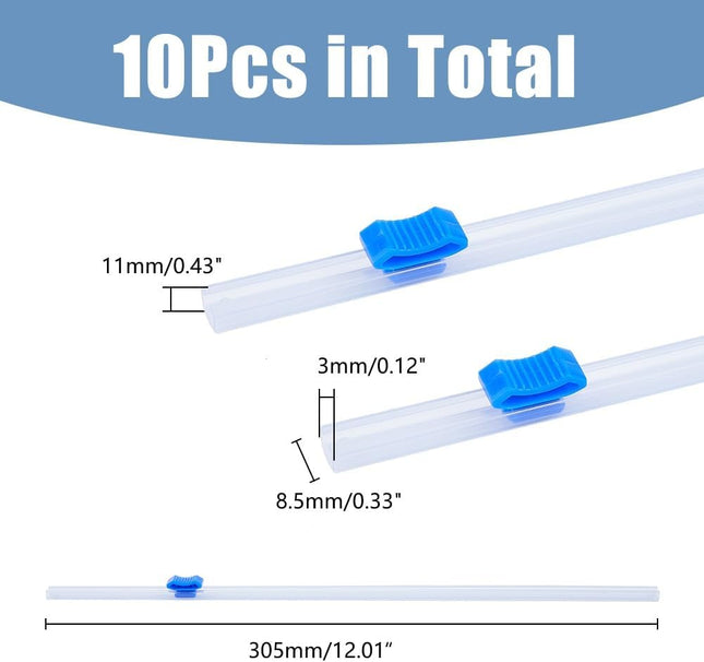 DICOSMETIC 10Pcs Plastic Slider Cutter 12 Reusable Cling Film Slide Cutter Self-Adhesive Slide Cutter Replacement Food W