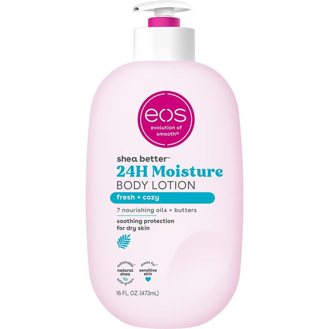 Eos Shea Better Body Lotion- Fresh & Cozy, 24-Hour Moisture Skin Care, Lightweig