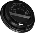 GUSTO [100 Count] Disposable Plastic Dome Lids for 10, 12, 16, & 20 Oz. Paper Hot Coffee Cup - Black (Formerly Comfy Package)