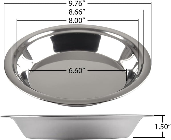 Lindy's - 5M871 Lindy's Stainless Steel 9 inch pie pan, Silver 1 Count (Pack of 1)