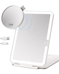 Rechargeable Travel Mirror with Light 7x5 Inch 1x/10x-white