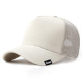 Oversize XXL Baseball Cap, Extra Large High Crown Hat for Big Heads 23.6"-25.6", Adjustable Plain Mesh Back Trucker Hat XX-Large-3X-Large Beige