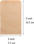 100-pack 3x5 Inches Mini Size Natural Kraft Paper Bags for Bakery Cookies Treats Snacks Popcorn Small Gift bag Brown-3x5 Inch