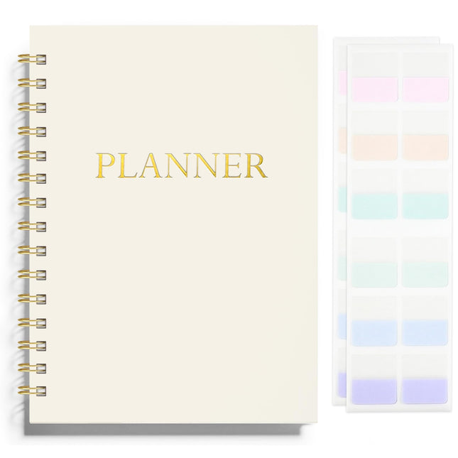 Undated Weekly and Monthly Planner Spiral Bound- Weekly Goals Planner Notebook, 