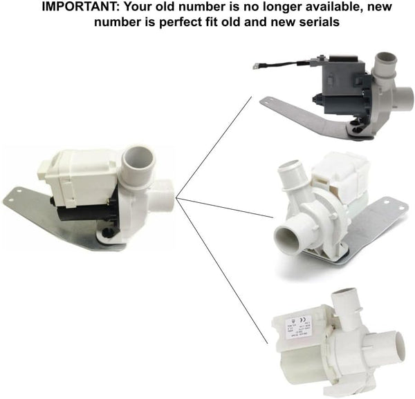 GlobPro DP035-043 -175D3834P008 2754597 Washer Drain Water Pump Assembly, Metallic