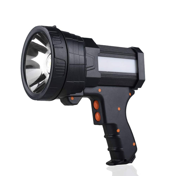 YIERBLUE Rechargeable Spotlight, Super Bright 1000 LM LED Flashlight Handheld Spotlight Long Lasting Large Flashlight Searchlight and Flood