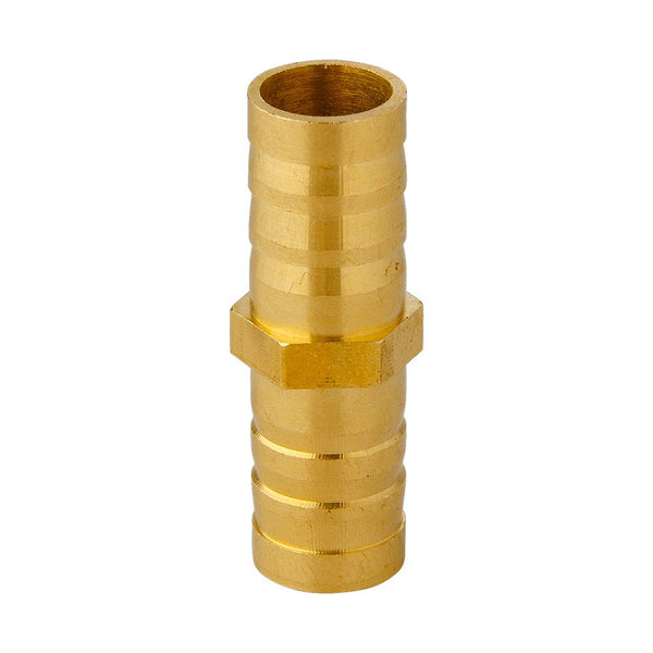Quickun Hose Bard Fitting, 1/2" x 1/2" Hose ID Brass Hex Barbed Splicer Mender Joint Adapter Union Fitting (Pack of 5) 1/2"-5pcs