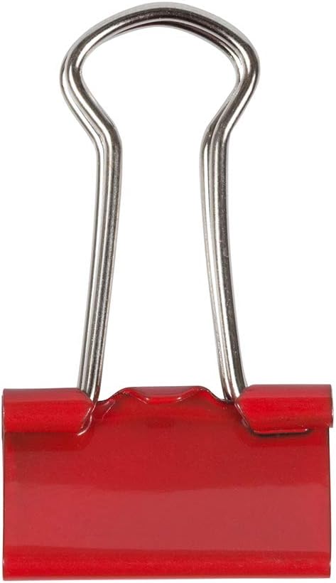 JAM PAPER Colorful Binder Clips - Small - 3/4 Inch (19 Mm) - Red Binderclips - 25/Pack