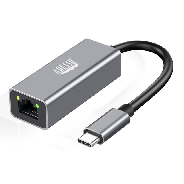 Adesso AUH-5000 USB-C to Ethernet Network Adapter - Gigabit Speed, Aluminum Alloy Case, LED Indicator, Plug & Play, Comp