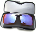 Vyzia Clip On Blue Light Blocking Glasses For Sleep | Fits Over Prescription Glasses, Orange Lenses Help Reduce Computer Eye Strain and Induce Sleep