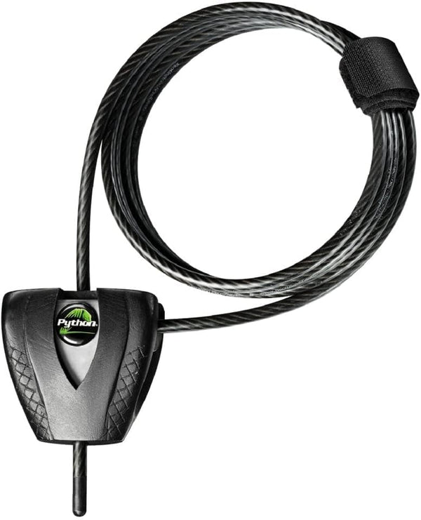 Master Lock Black Python Bike Lock with Key, Adjustable Metal Cable Lock has a Weather Resistant Vinyl Coating for Outdoor Equipment, Bicycles, 6
