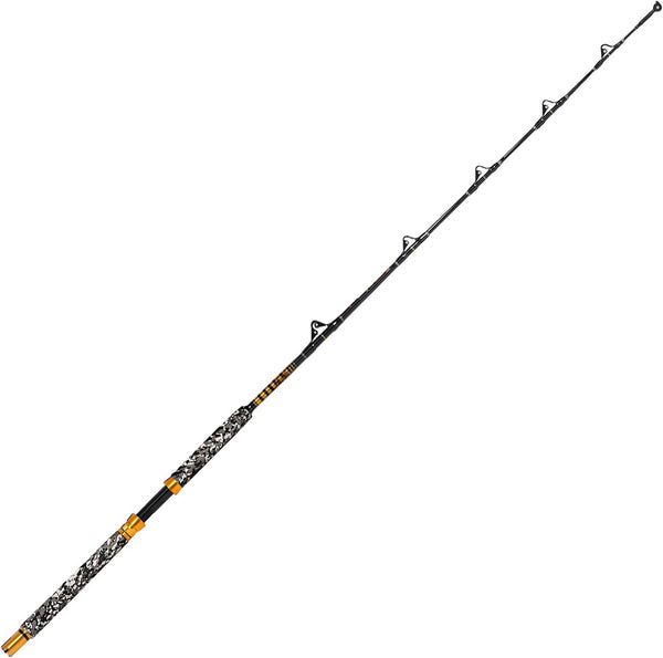 Fiblink 1-Piece Saltwater Offshore Trolling Rod 6-Feet Big Game Rod Conventional Boat Fishing Pole 6' - 1pc - 50-80lbs Straight