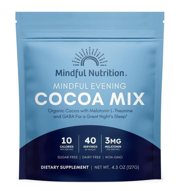 Mindful Evening Sugar Free Cocoa Mix Natural Sleep Aid, 40 Servings, Melatonin 3