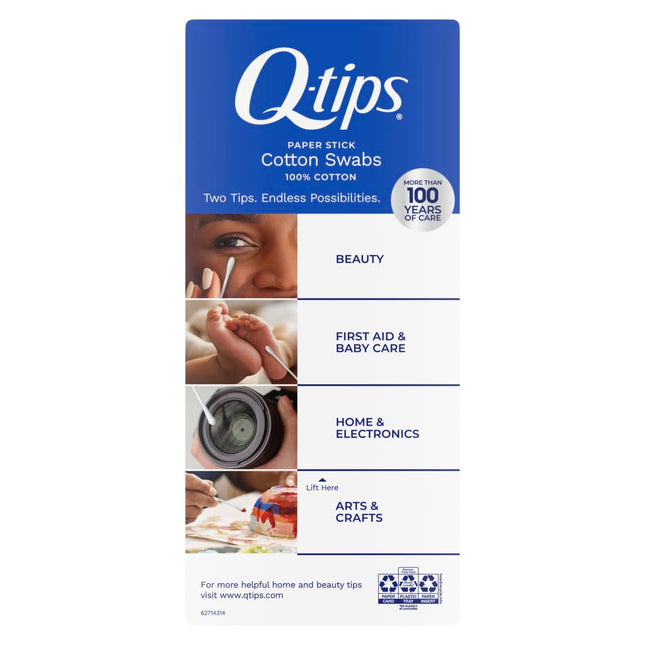 Q-Tips Cotton Swabs for Hygiene and Beauty Care Original Cotton Swab Made with 1