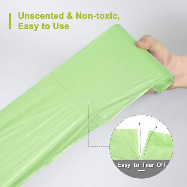 Jaoul Trash Bags 1.2 Gallon, Small Garbage Bags, Strong & Unscented Mini Trash Bags for Kitchen, Bathroom, Office, Restroom, Car, Green, 80 Counts
