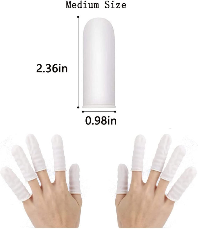 Approx. 420 Pcs Latex Finger Cots, Disposable Medium Finger Gloves, Fingertip Protectors, Thumb Covers, Sleeves Covers P