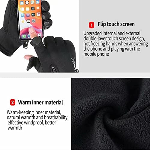 Women'S Men'S Winter Gloves, Cold Weather Warm Gloves,Running,Hiking,Fishing,Hunting,Finger Touch Screen Gloves