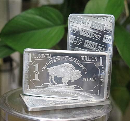 CMC 1 oz One Troy Ounce USA American Buffalo .999 Fine Aluminum, Nickel finish, Bullion Bar Al Element