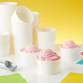 Juvale Ice Cream Cups - 8 oz, White, 100 Count - Disposable Paper Dessert & Sundae Cups & Ice Cream Bowls for Sundae Bar 100 Count (Pack of 1)