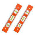 2pcs 9 inch Aluminum-Sided Magnetic Torpedo Level, Box Level Spirit Bubble level - Orange