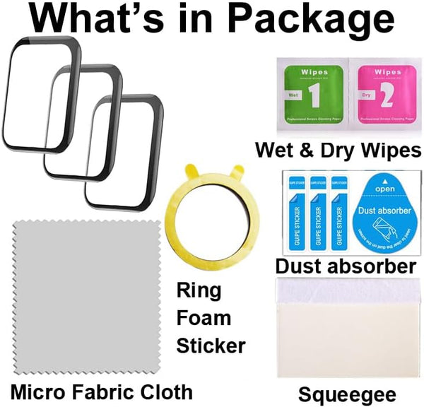 3D Smart Watch Screen Protectors Compatible with Jeejtek OYV TGW101 1.83Ã¢ÂÂ, and Faweio IDW26 1.83Ã¢ÂÂ, 3 Piece, Full Coverage